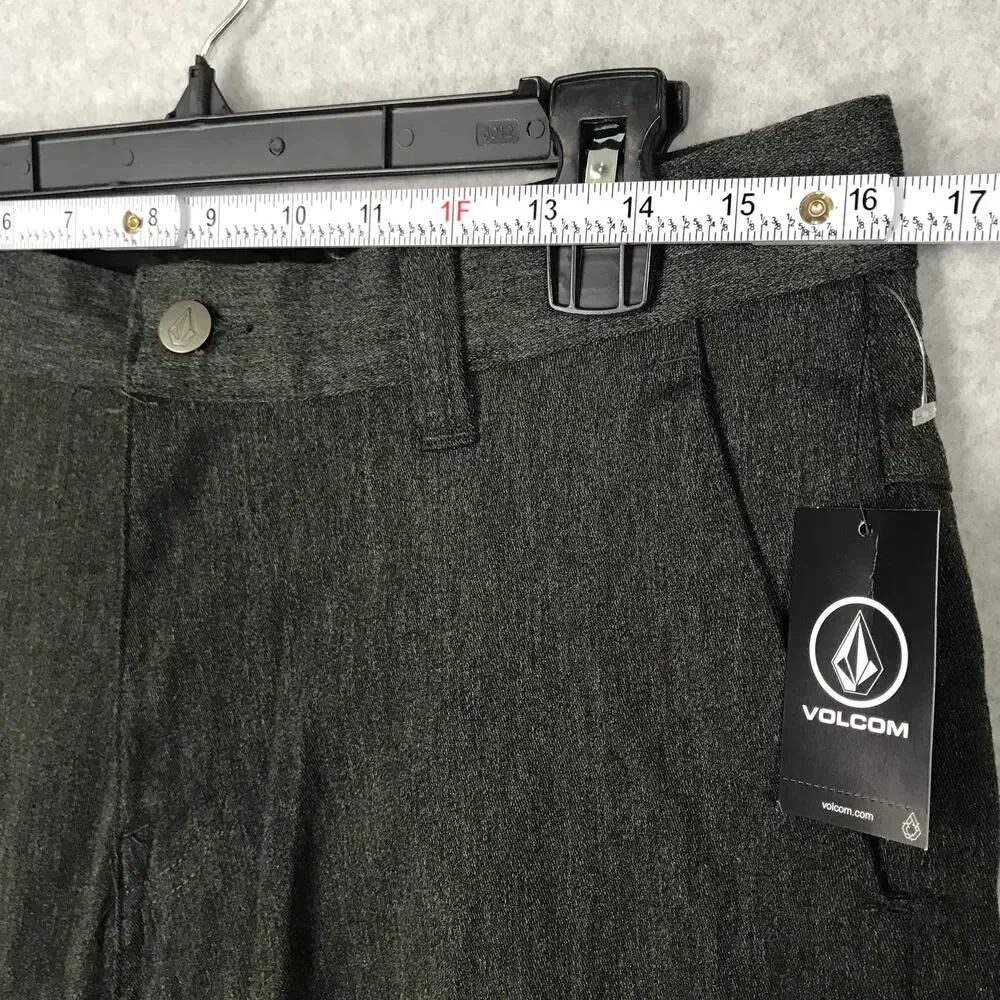 Volcom Shorts Mens Size‎ 31 Charcol Gray Heather Chino Vmonty Pockets Stretch